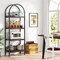 5-Tier Rustic Brown Wood and Metal Display Shelf Versatile Storage for Living Room and Office